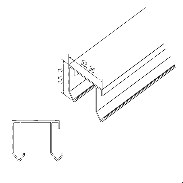size of R1405-2 aluminum profile